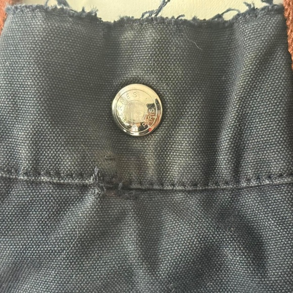 Hermes Paris navy and brown canvas tote bag - Picture 2 of 8